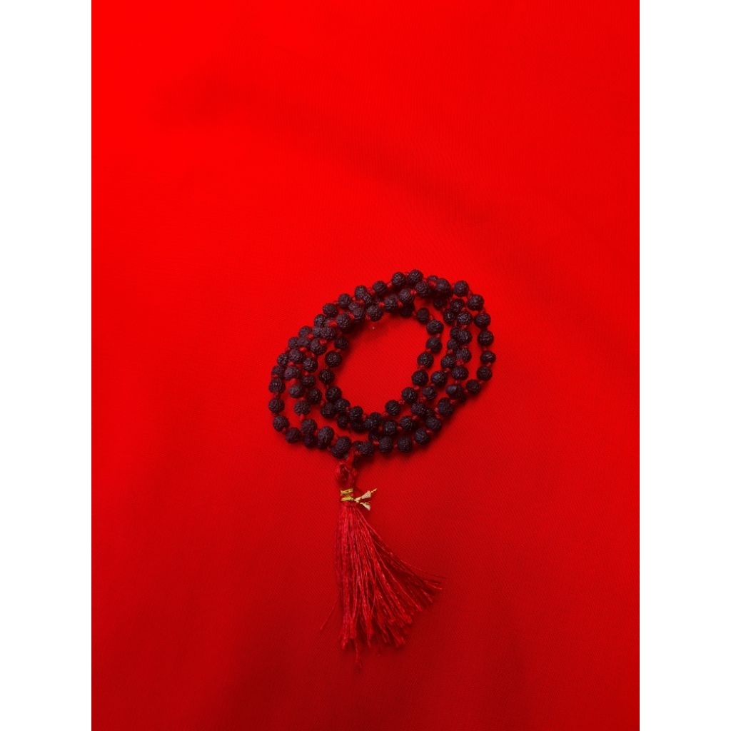 Swaranmane Black Rudraksha Mala เนปาล 4mm 108 เม็ด