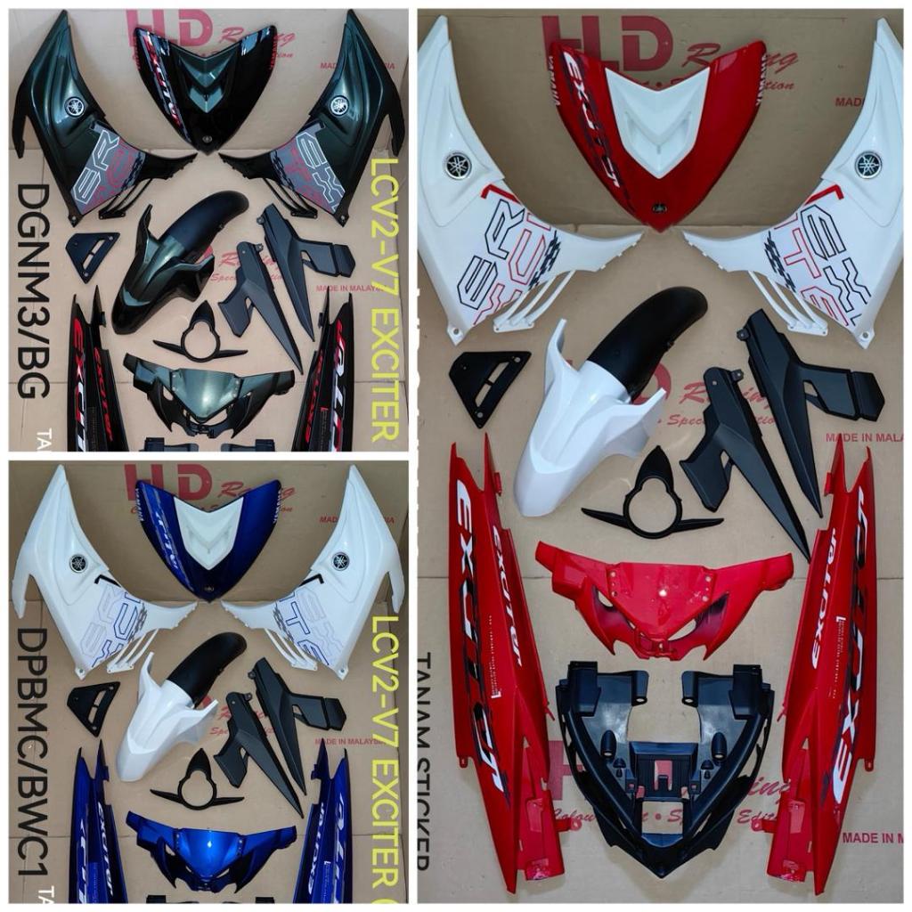 LC135 (V4)(V5)(V6)(V7) HLD COVERSET - EXCITER 303 INDO [ RED WHITE / BLUE WHITE / HIJAU LUMIUT / PUR
