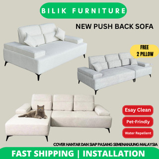 ✨Free Install✨ Push back Sofa - L Shape Sofa - 3 Seaters - Pet Friendly - Anti Scratch