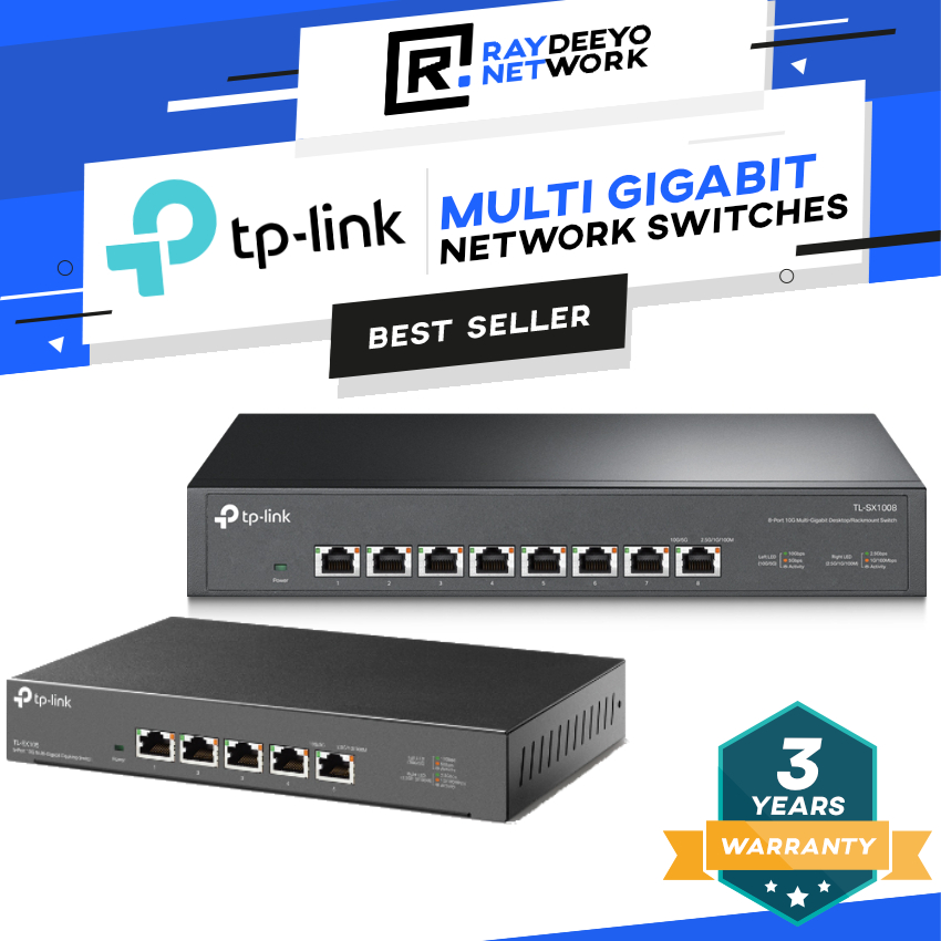 TP-Link TL-SG105M2 / TL-SG108M2 / TL-SX105 / TL-SX1008 สวิตช์เครือข่าย Multi-Gigabit & 10G