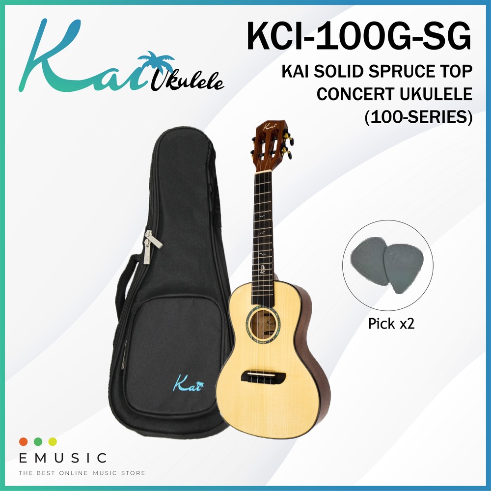 Kai Solid Spruce Concert Ukulele (100-series) KCI-100G-SG / KCI100GSG