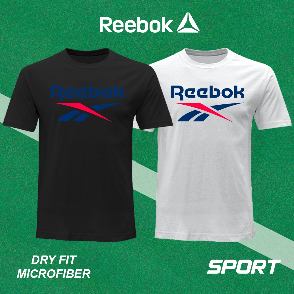 ️‍ ️‍ REEBOK 3 Microfiber T เสื้อ Tshirt Tee ชุดกีฬารอบคอกีฬา Quick Dry Baju Unisex ผู้ชายผู้หญิง