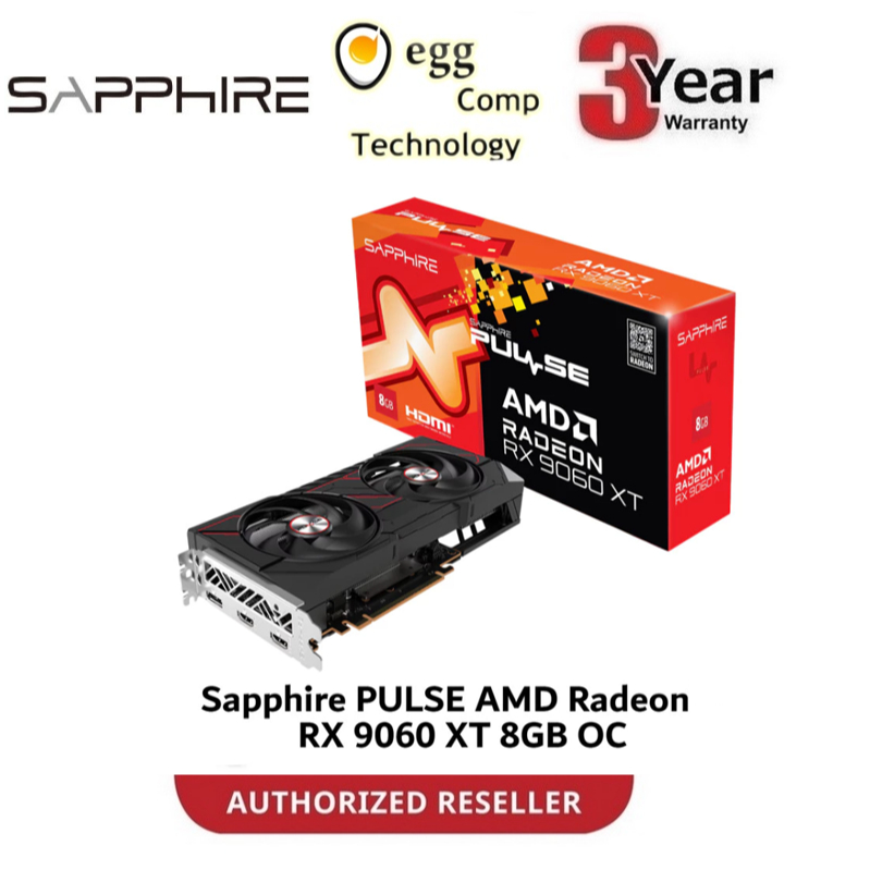 SAPPHIRE RADEON RX 9060XT PULSE 8GB, GDDR6 RX9060XT