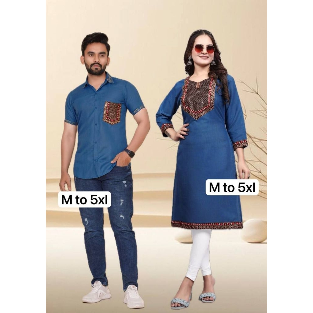 Combo Set เปิดตัว Kurti & Shirt Plus Size M-5XL