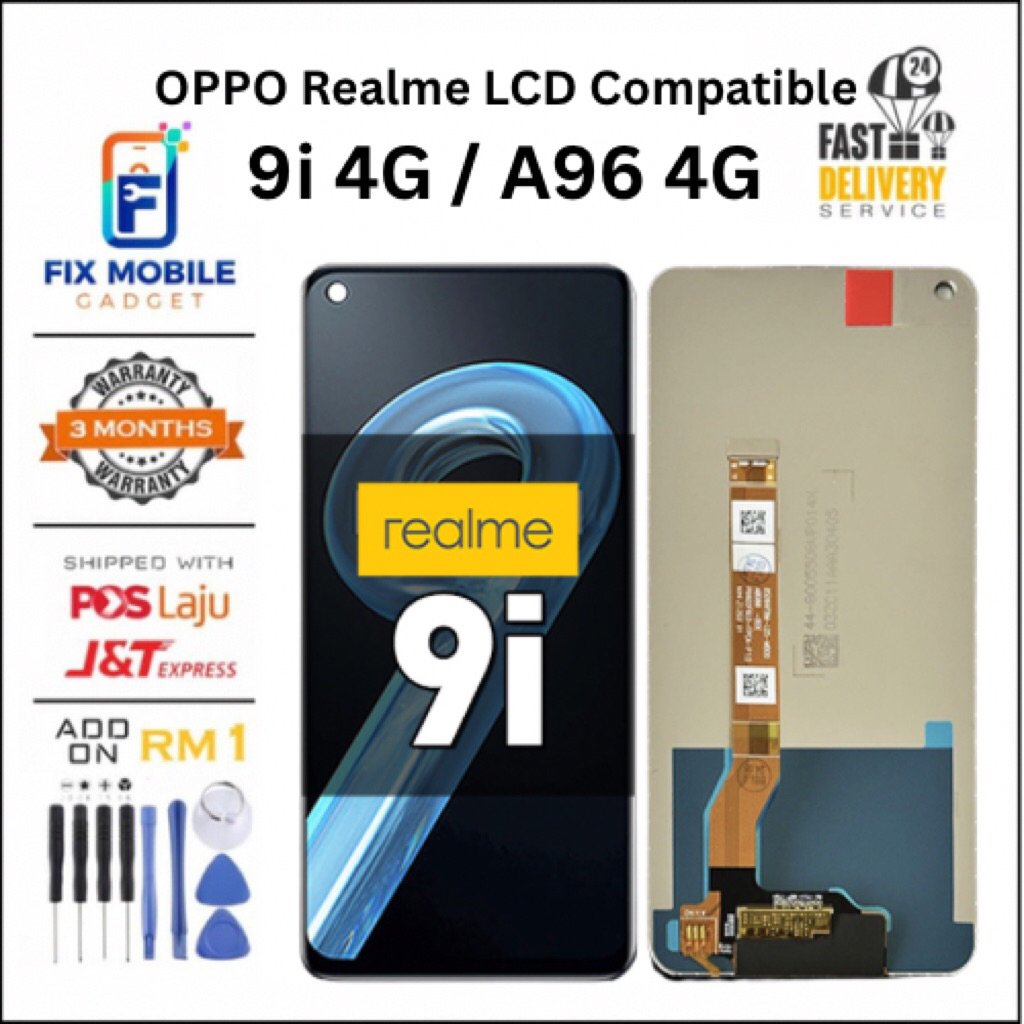 LCD สําหรับ Oppo A96 4G CPH2333 / Realme 9i 4G RMX3491 / 8i หน้าจอสัมผัส LCD คุณภาพสูง [ Fix Mobile 