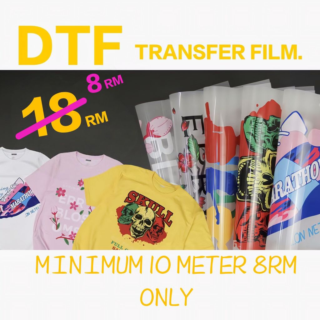 DTF Printing DTF Film Printing Iron On Heat Transfer Film DTF Cetak Baju Custom T-Shirt DTF Sticker.