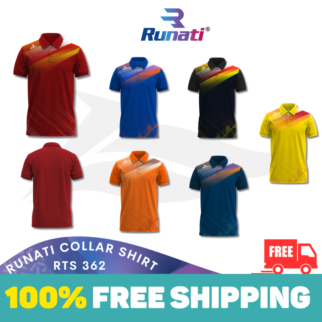 เสื้อกีฬาคอปก Runati RTS362 เสื้อกีฬาและกิจกรรมกลางแจ้ง Baju Berkllar Sukan เสื้อยืดโปโลแขนสั้น