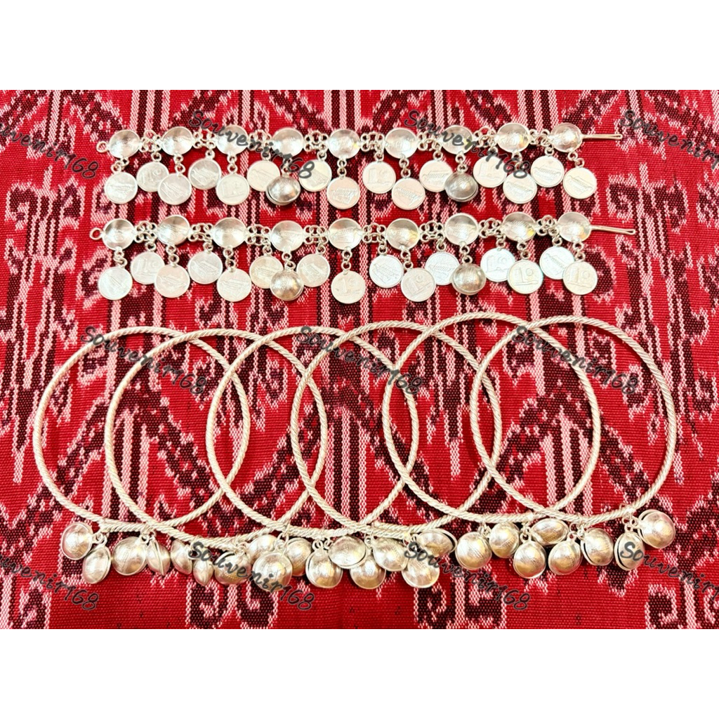 Gelang Kaki Set Iban 2 ชิ้น & Gelang Kaki Siling แบบดั้งเดิม