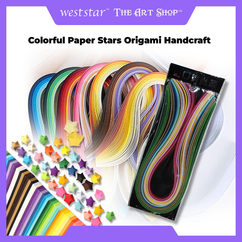 [WE-ARTS] Star Paper Strips กระดาษสีสันสดใสดาว Origami Paper Handcraft Origami Paper 星纸 Kertas สําหร