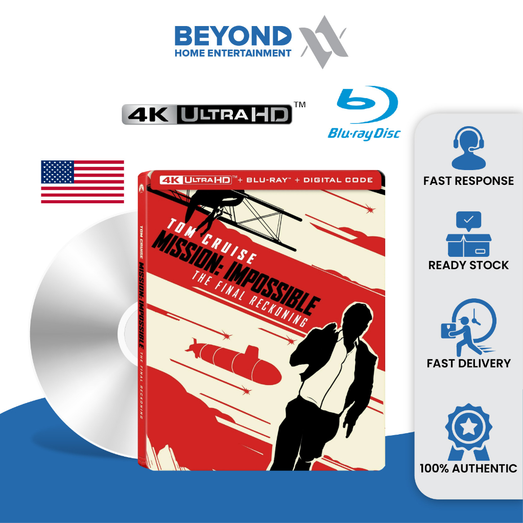 Mission Impossible: The Final Reckoning Steelbook [4K Ultra HD + Bluray]