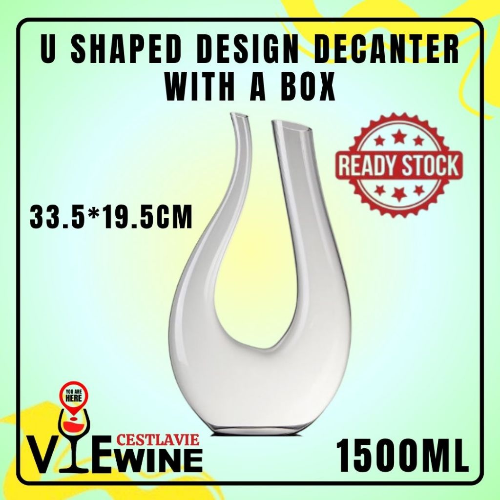 VIEwine U รูปออกแบบ 1500ml ขวดเหล้าพร้อมกล่อง 1 ชิ้น