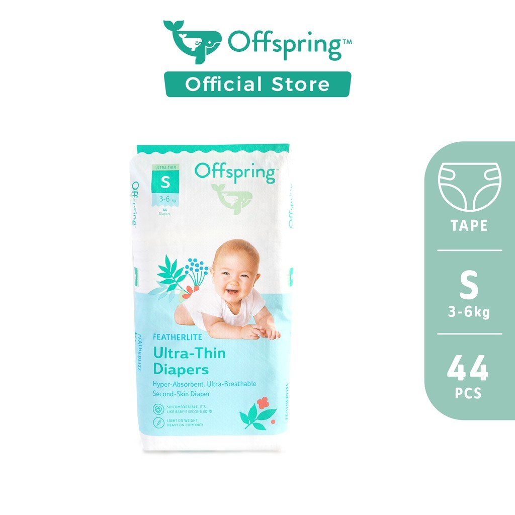 Offspring Premium Ultra-Thin Diapers Tape S (44 ชิ้น)
