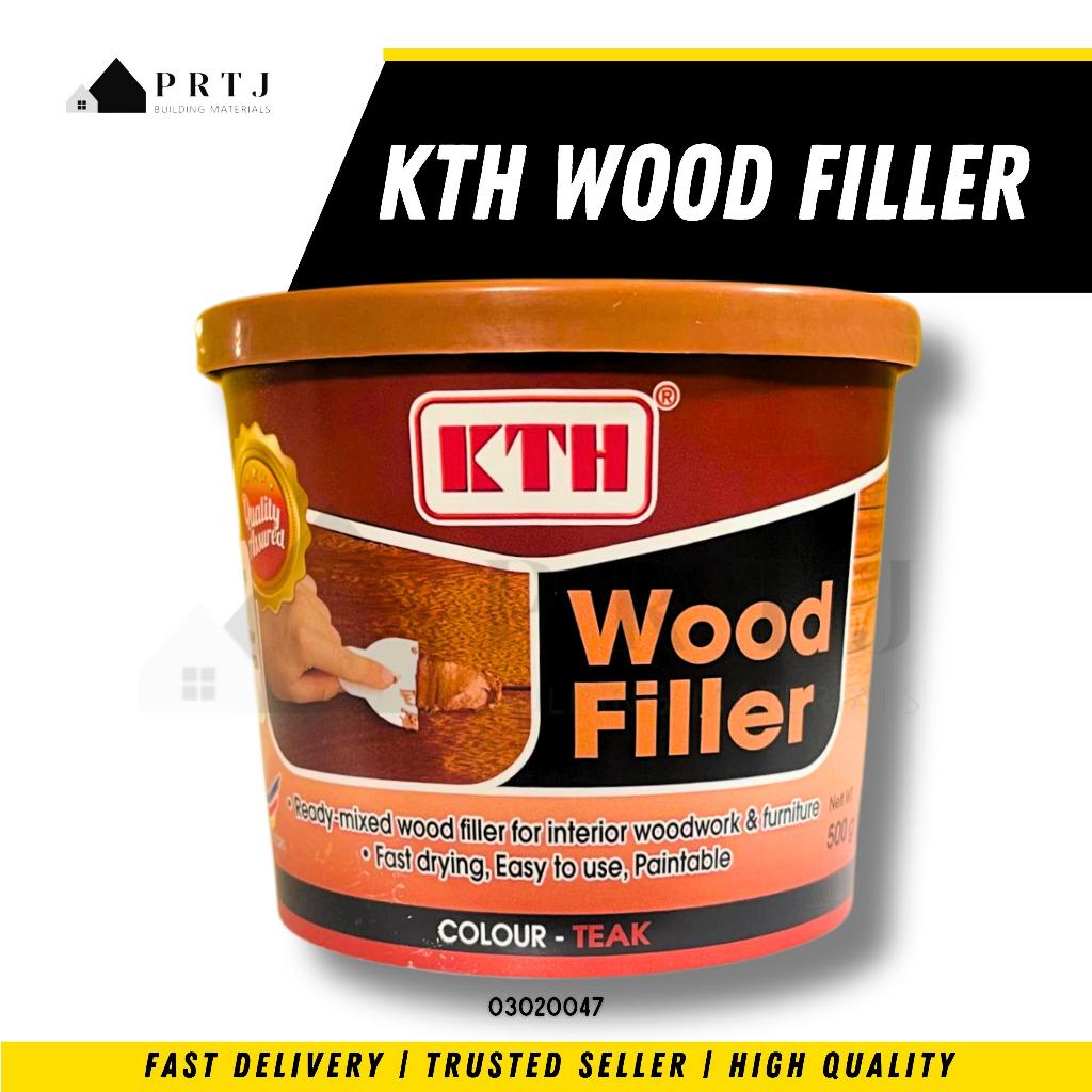 WOOD FILLER KTH 500G TEAK/BROWN REPAIRS THE PORED และพื้นผิวไม้สีดอกกุหลาบ