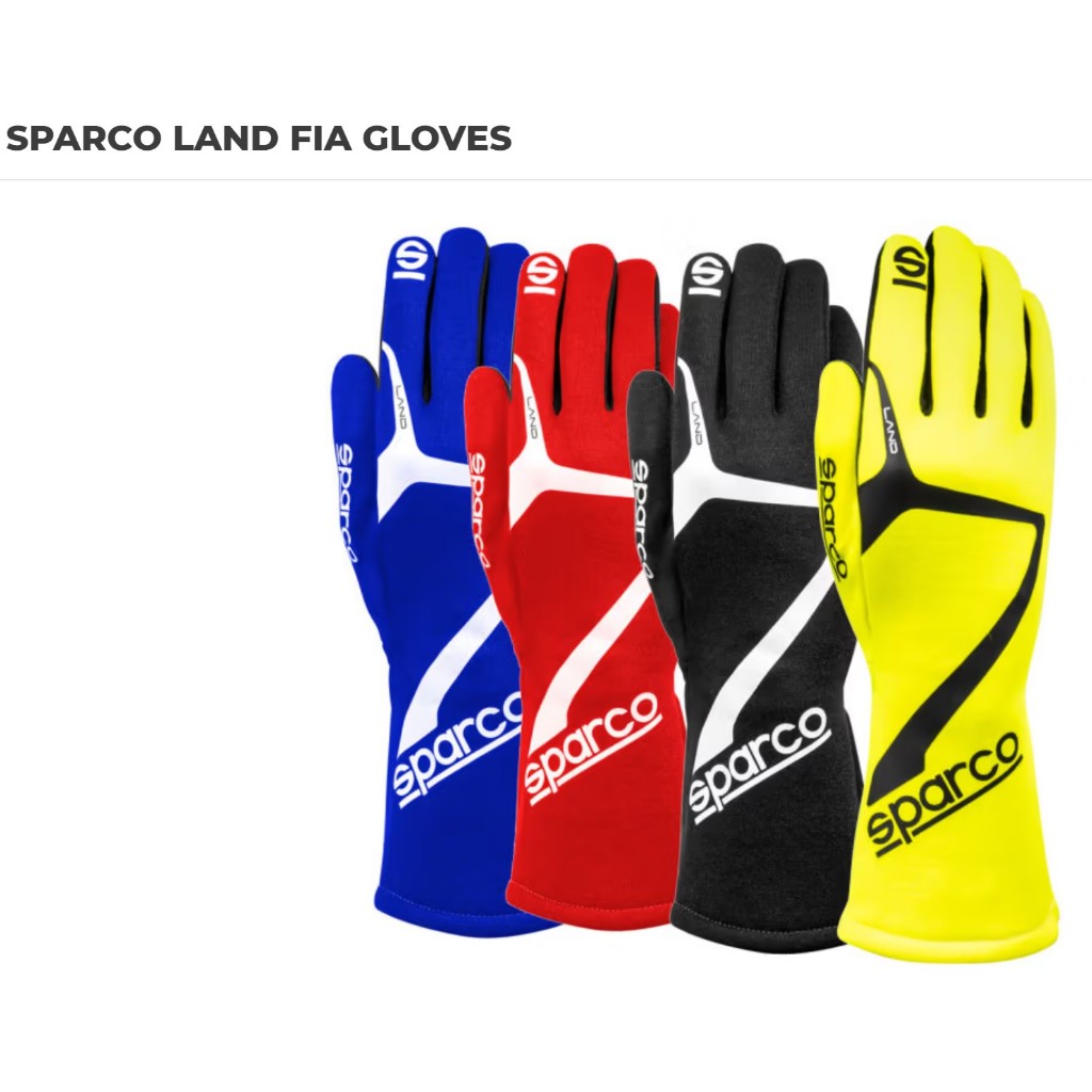ถุงมือแข่ง SPARCO FIA - รุ่น LAND 2025 / ถุงมือแข่งรถยนต์วงจร FIA