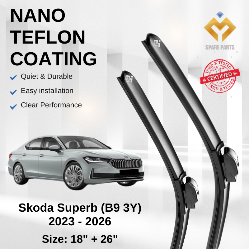 Skoda Superb (B9/3Y) ใบปัดน้ําฝนรถยนต์ Premium Japan Tech 18+26 | ไร้ริ้ว ทนทาน ติดตั้งง่าย +