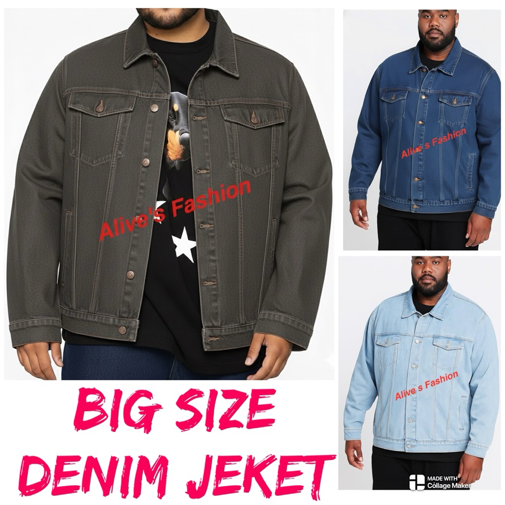 BIG SIZE MENS DENIM JEKET LONG SLEEVE CASUAL DENIM JEKET PLUS SIZE PREMIUM QUALITY SIZE(XL-7XL)