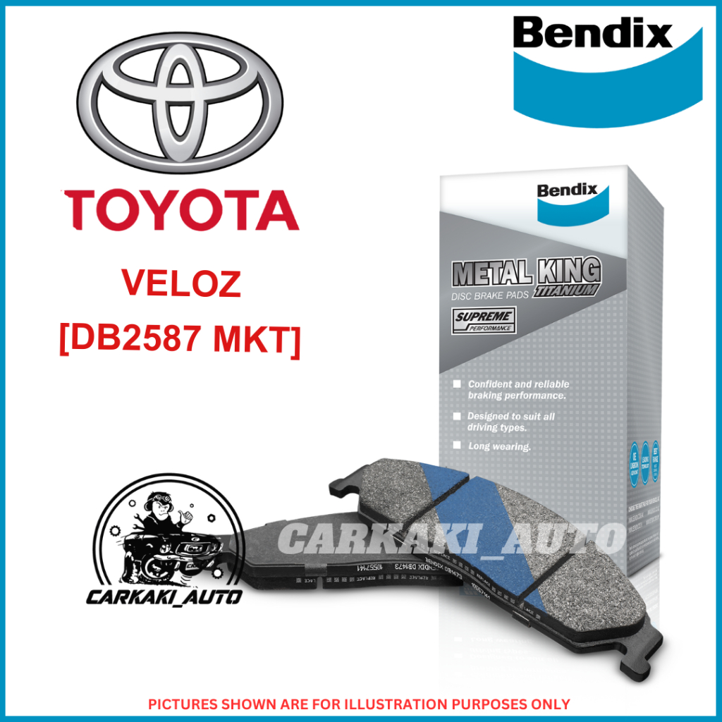 TOYOTA VELOZ ~ ผ้าเบรคหน้า (1SET) BENDIX METAL KING TITANIUM (MKT) [ DB2587 MKT ]