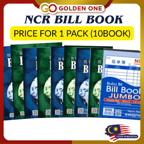 1PACK=10BOOK! ! !STEP BY STEP 2PLY 30S/80S & 3PLY 20S NCR BILL BOOK/CARBONLESS INVOICE BOOK (5x8/6x7