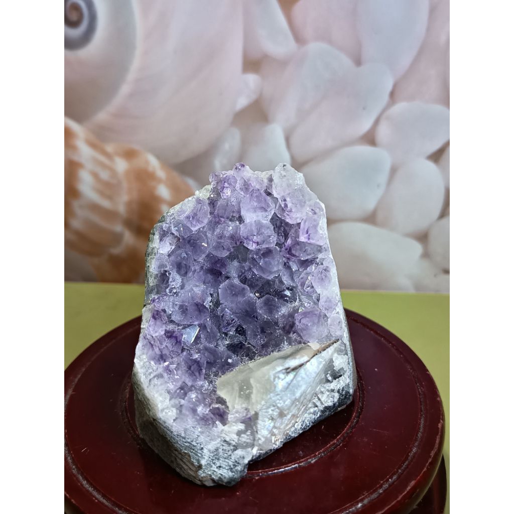 Bb 23 geode คริสตัล calcite/amethyst ธรรมชาติ