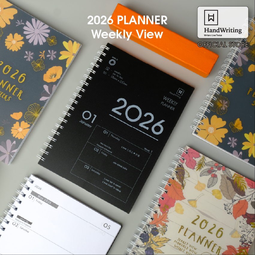 ลายมือ B5 Weekly Planner 2026 พร้อมโน้ตเส้นเดียว 3 in 1 PWD-B5