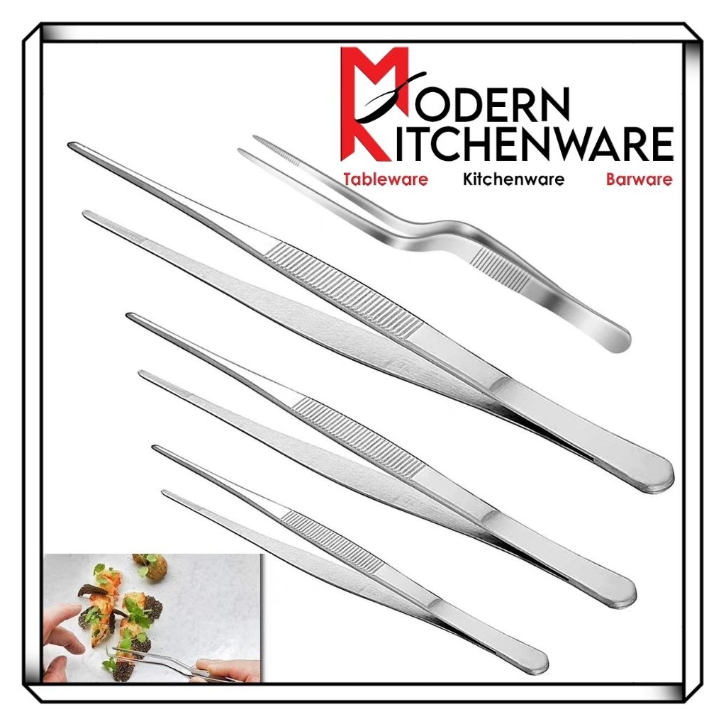 (MKitchenware) สแตนเลสชุบอาหาร Tweezer Chef อาหาร Tweezer Bar ค็อกเทลชุบ Tweezer tiartigang Food