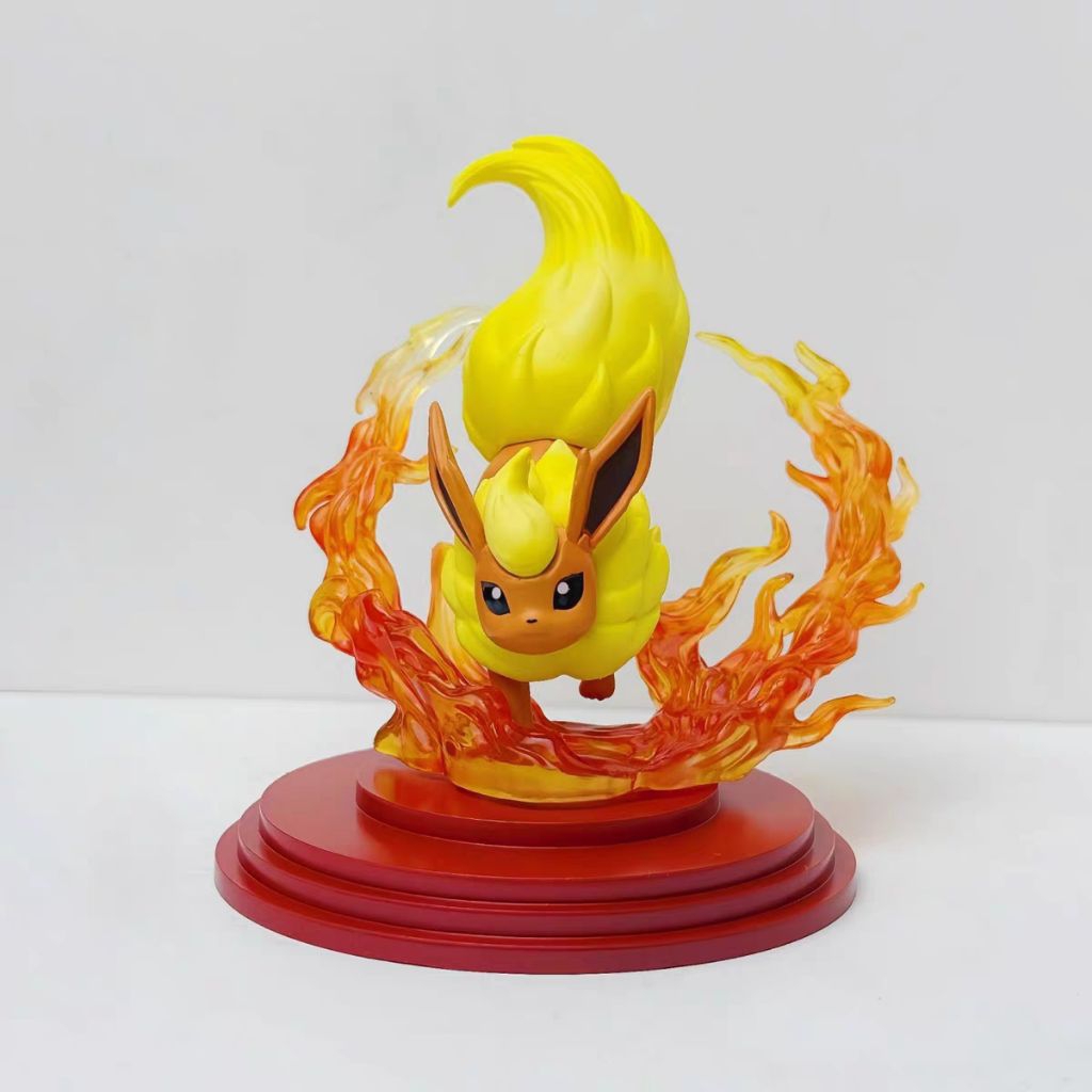 10 ซม.Pokémon Flareon Eevee Evolution Evolution Eevee Action Figure GK อะนิเมะตุ๊กตาของเล่น