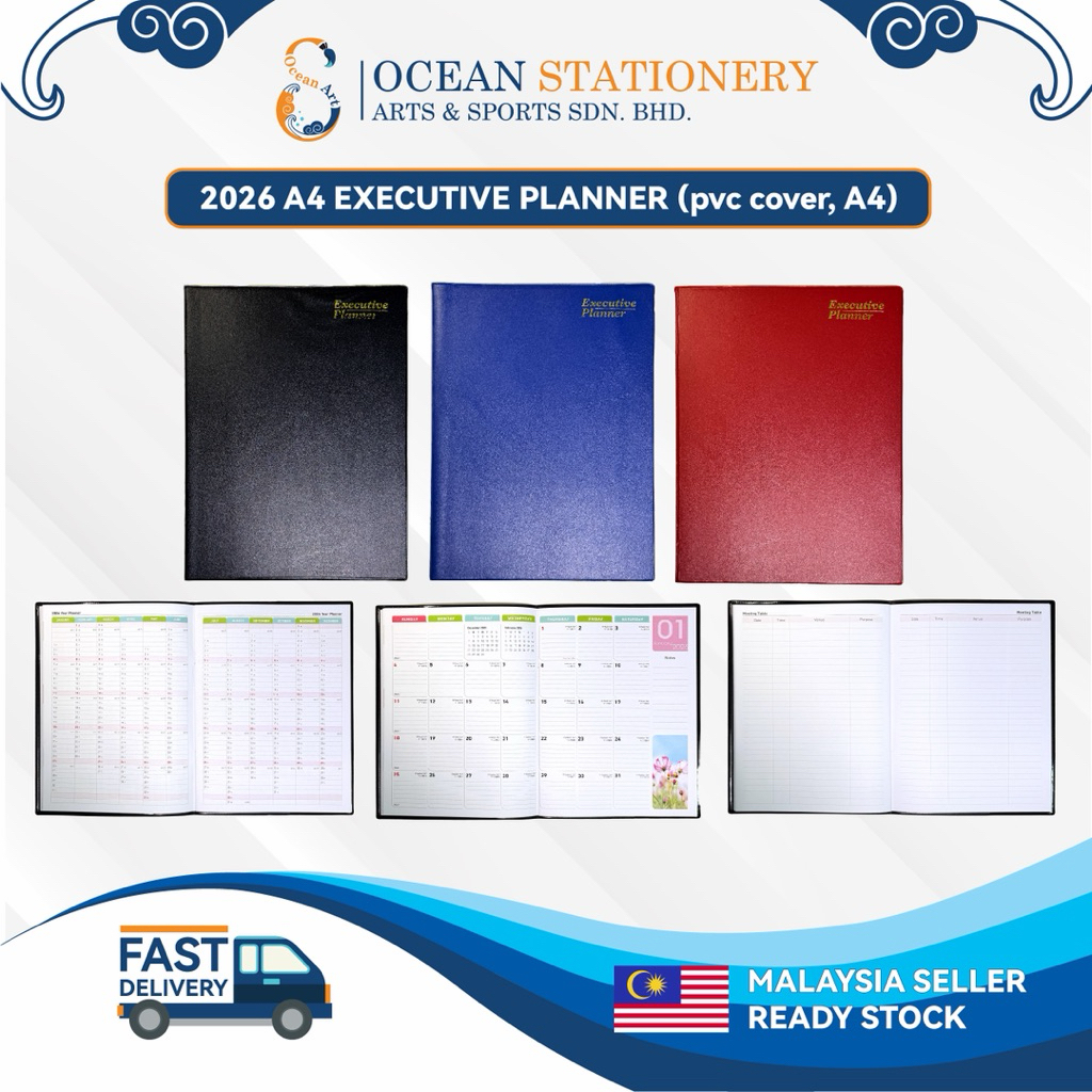 2026 A4 EXECUTIVE PLANNER NOTE BOOK DIARY (ปก pvc, A4)