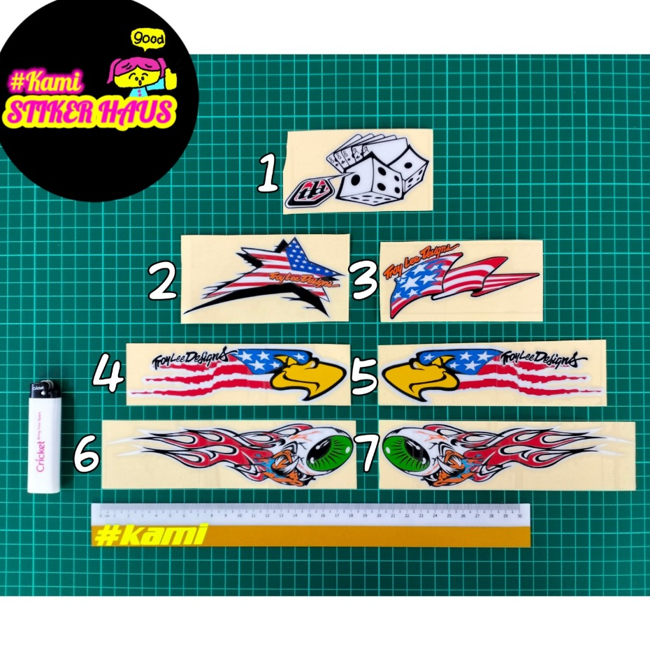 Troy Lee Design(tld) สติ๊กเกอร์ตัดทับซ้อนกันสะท้อนแสง tld troyleedesigns