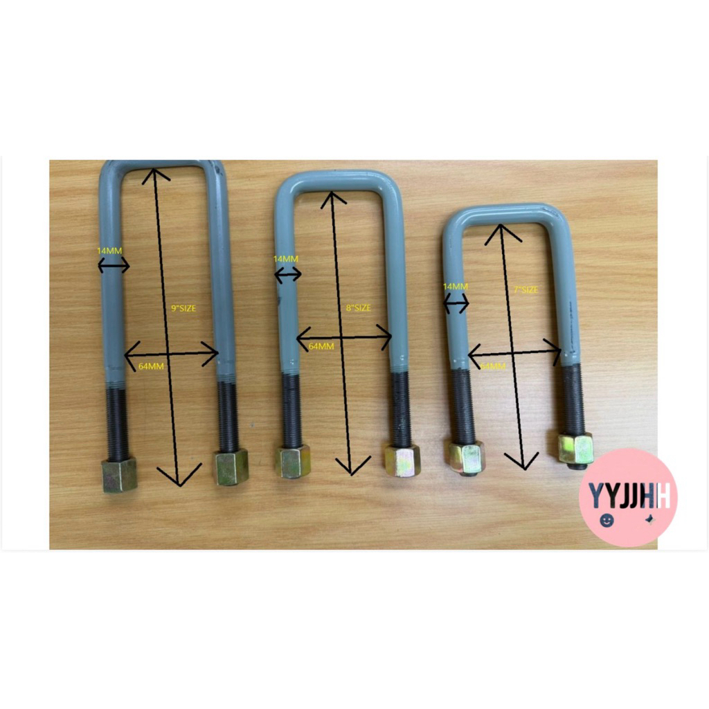 SPRING U BOLT TOYOTA HILUX LN65 KUN25 GUN125 (U BOLT SPRING HILUX LN65, KUN25 VIGO, GUN125 REVO)