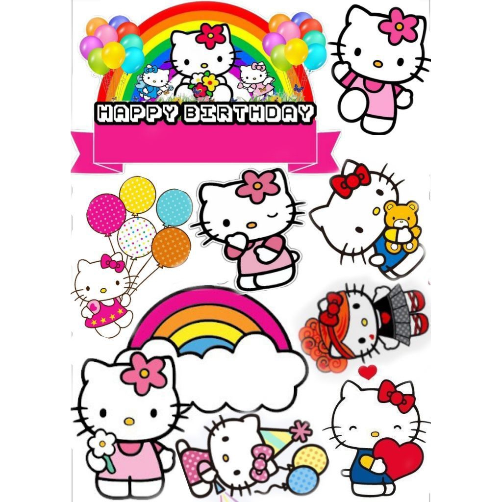 เค้กท็อปเปอร์ HELLO KITTY CUSTOM NAME
