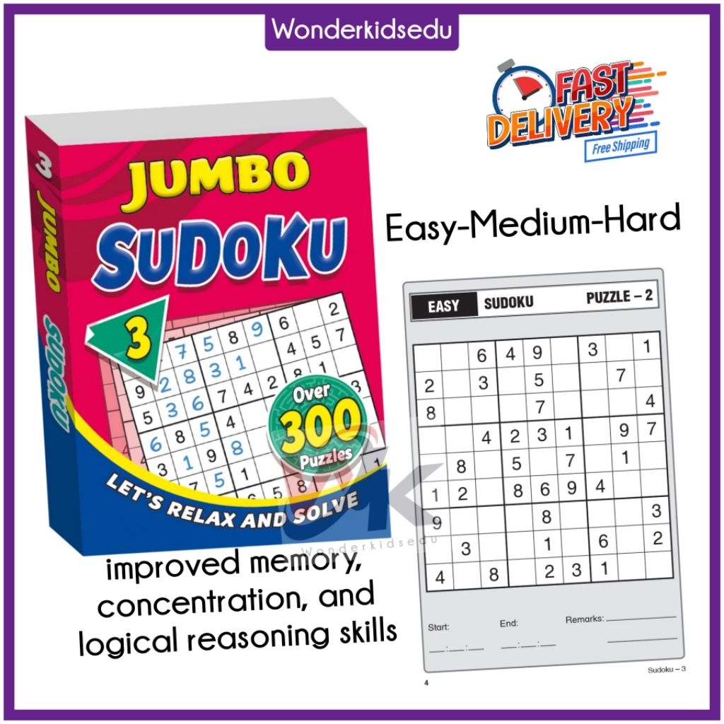 Amazing Jumbo Sudoku Book Puzzle Book Crossword Brain Bosting Adult Word Search Book - รูปที่ 2