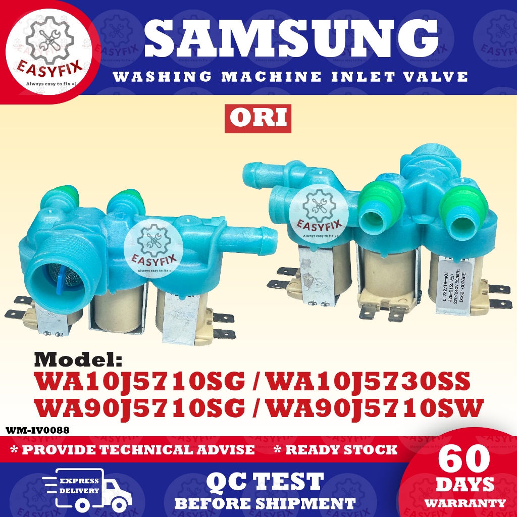 / WA10J5710SG WA90J5710SG WA10J5730SS WA90J5710SW SAMSUNG เครื่องซักผ้าน้ํา INLET VALVE Mla9 /