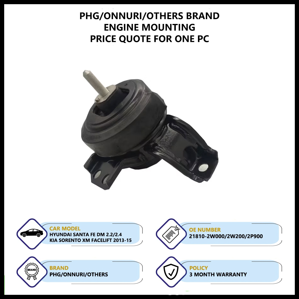 Hyundai Santa Fe DM 2.2/2.4 2013 Oem ติดตั้งเครื่องยนต์ (LH 218030-2W400/RH 21010-2W200/RR 21950-2W1