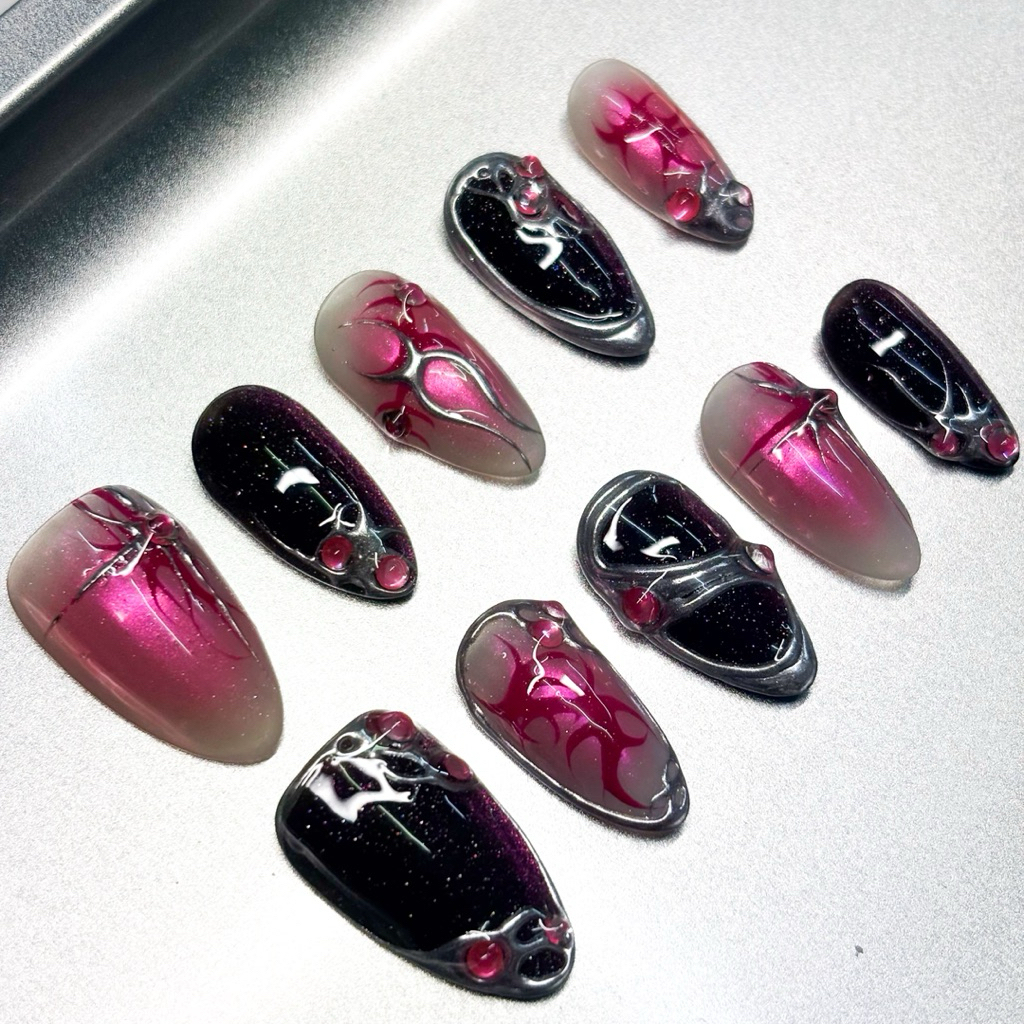 Rebellle Handmade Press-On Nails (ChromaAngel Collection)