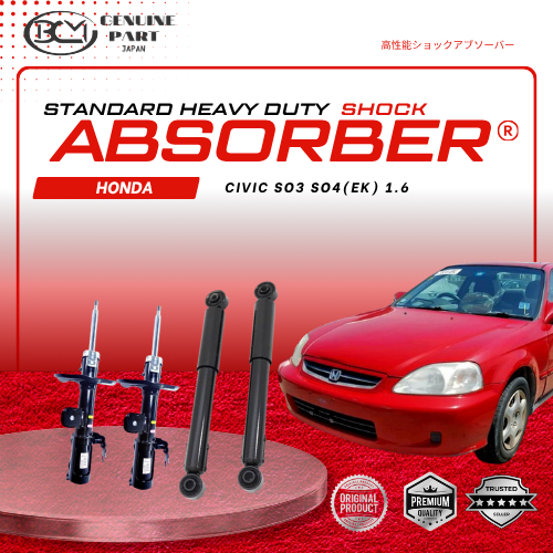 [Stok Sedia] BCM JAPAN Heavy Duty Absorber Depan Belakang HONDA CIVIC SO3 SO4(EK) 1.6 1996-2000 Kual