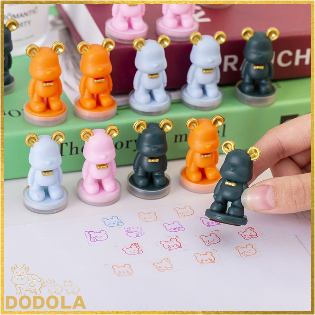 DODOLA Bear Stamp Chop สําหรับรางวัลเด็กนักเรียน Emoji เครื่องเขียนแสตมป์ไอเดียครู