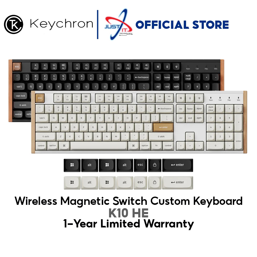 KEYCHRON K10 HE WIRELESS NEBULA LINEAR SWITCH คีย์บอร์ดเกม - สีดํา / สีขาว