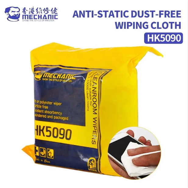 MECHANIC 100 ชิ้น HK5090 ขนาด 4 ทําความสะอาด Wipers ผ้าโพลีเอสเตอร์ Super Soft หน้าจอ LCD ซ่อมเครื่อ