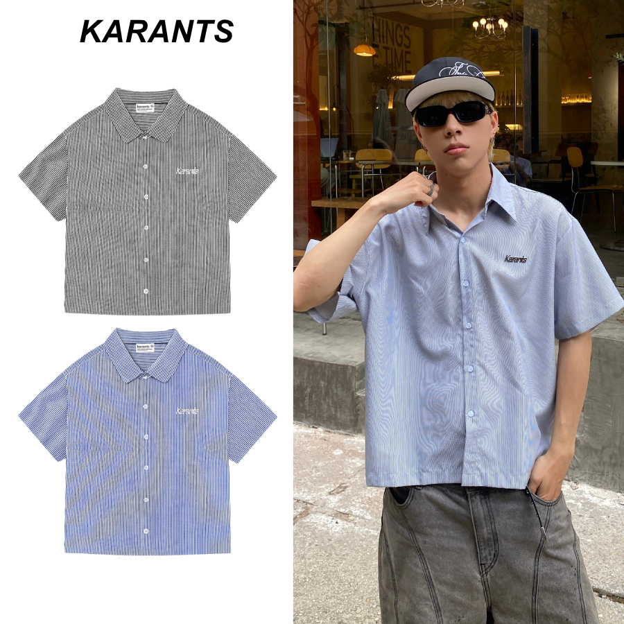 Karants เสื้อธรรมดามีโลโก้โลหะ Boxy Fit ผ้าลินินพรีเมียม Menswear – KR266