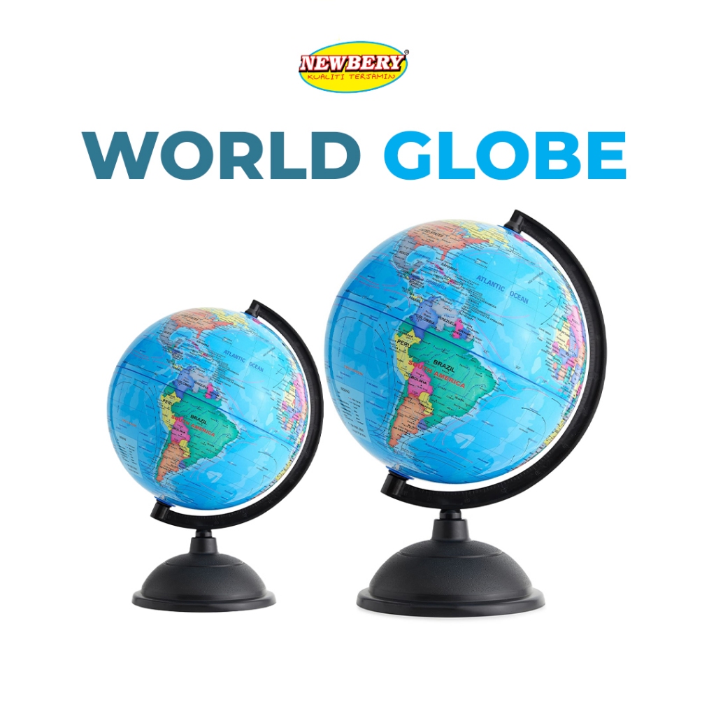 NEWBERY Glob Peta Dunia Educational Earth Globe World Atlas Map 14CM / 20CM