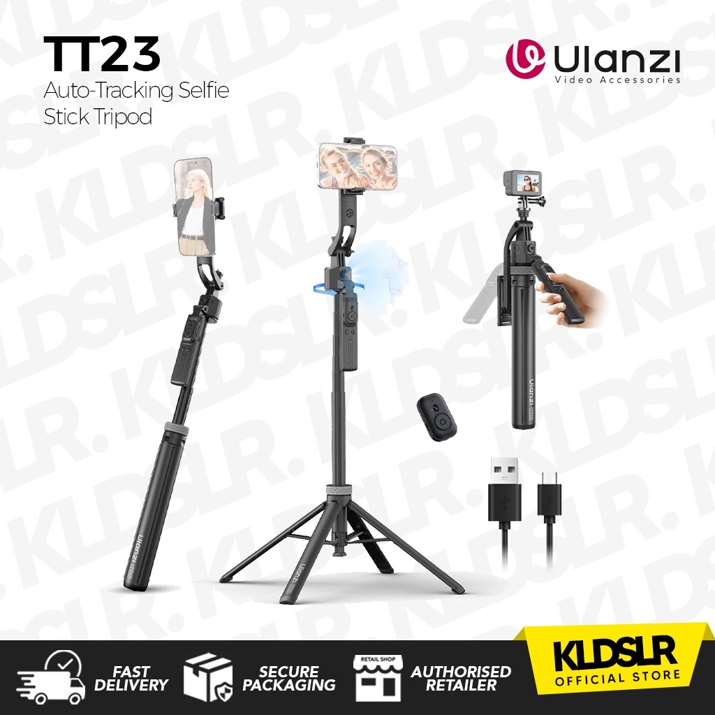 Ulanzi TT23 Auto-Tracking Selfie Stick ขาตั้งกล้อง 360 หมุนอลูมิเนียมสําหรับสมาร์ทโฟน/กล้อง/ Action 