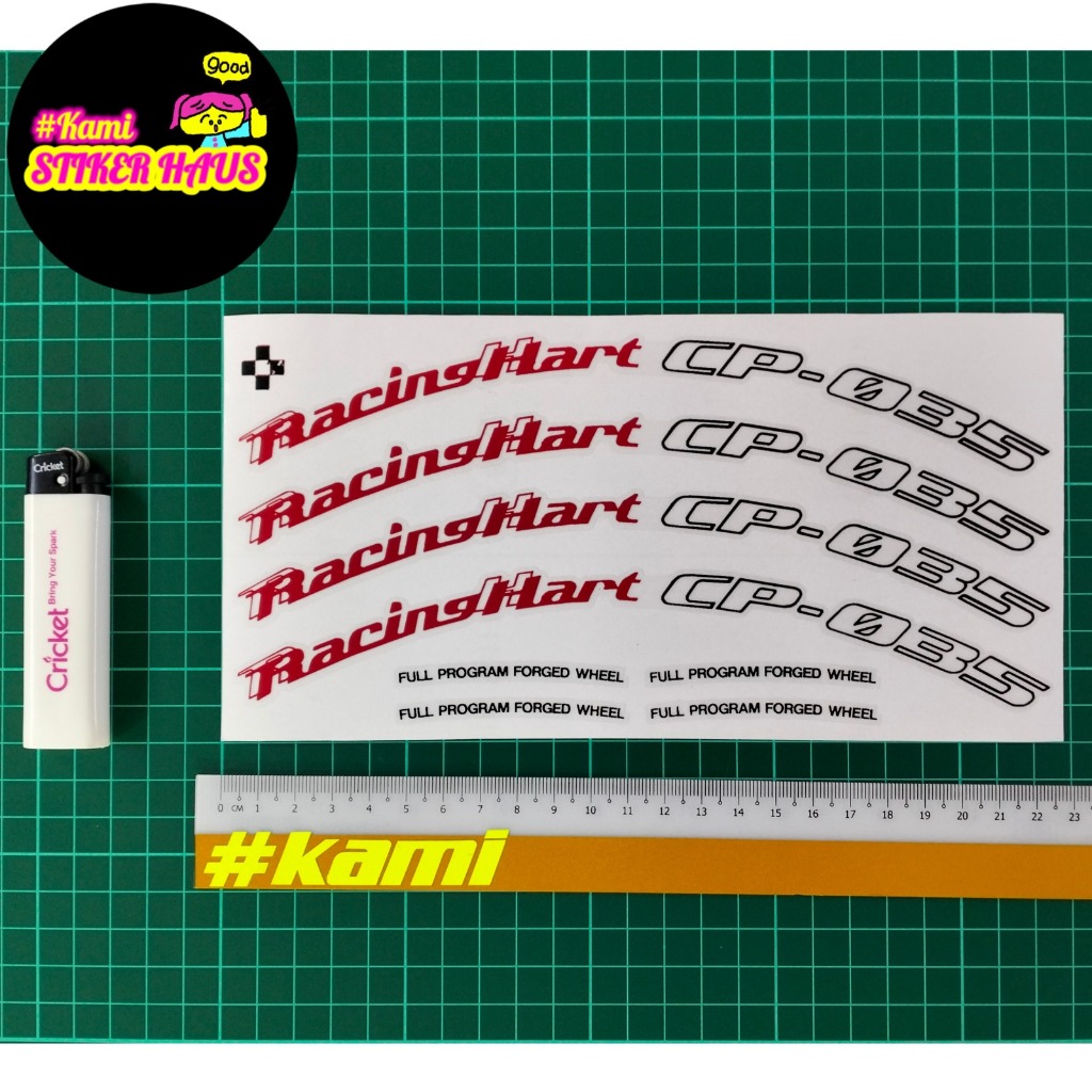 Racing Hart CP-035 สติ๊กเกอร์ขอบรถยนต์ (4 ชิ้น = 1 ชุด) สติ๊กเกอร์พิมพ์ล้อปลอม cp035 cp-035 rimstick