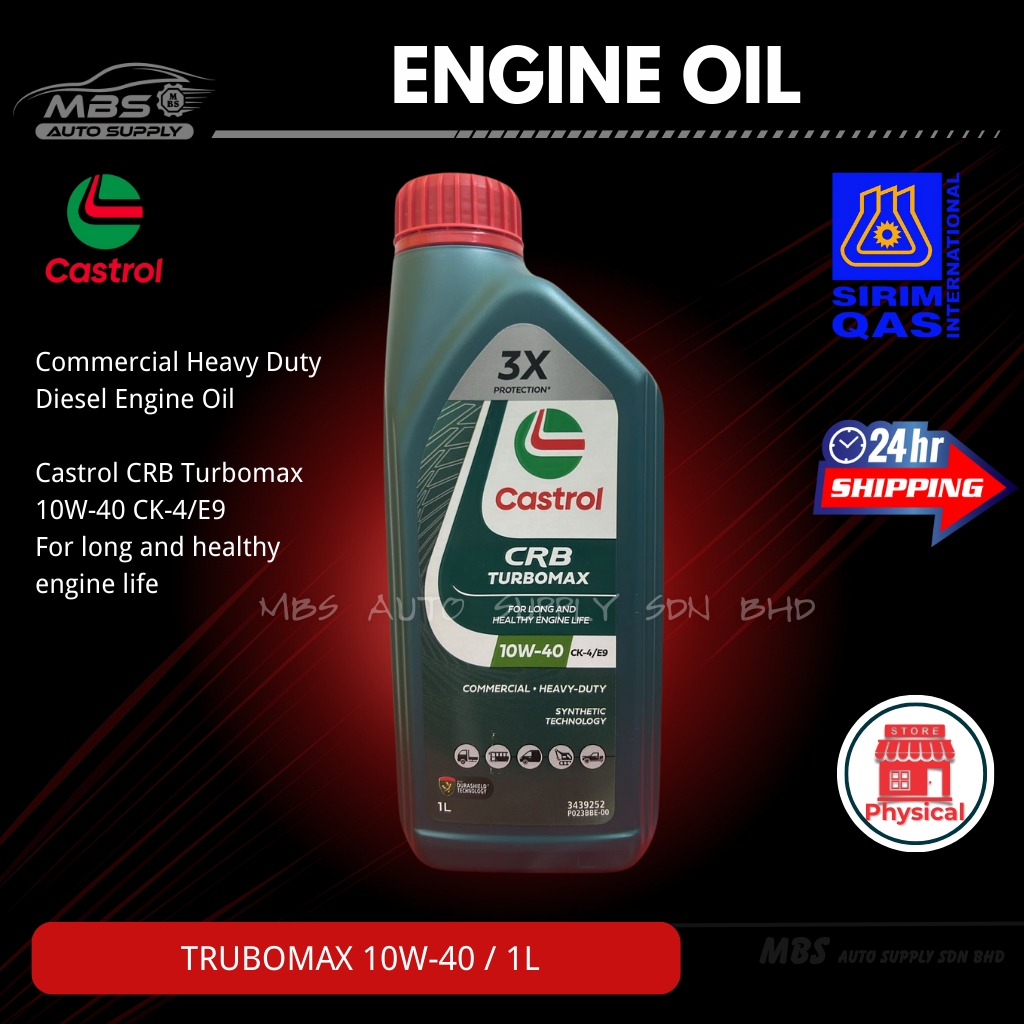 Castrol CRB Turbomax 10W-40 1Liter CK-4/E9 น้ํามันเครื่องดีเซล Heavy Duty เชิงพาณิชย์