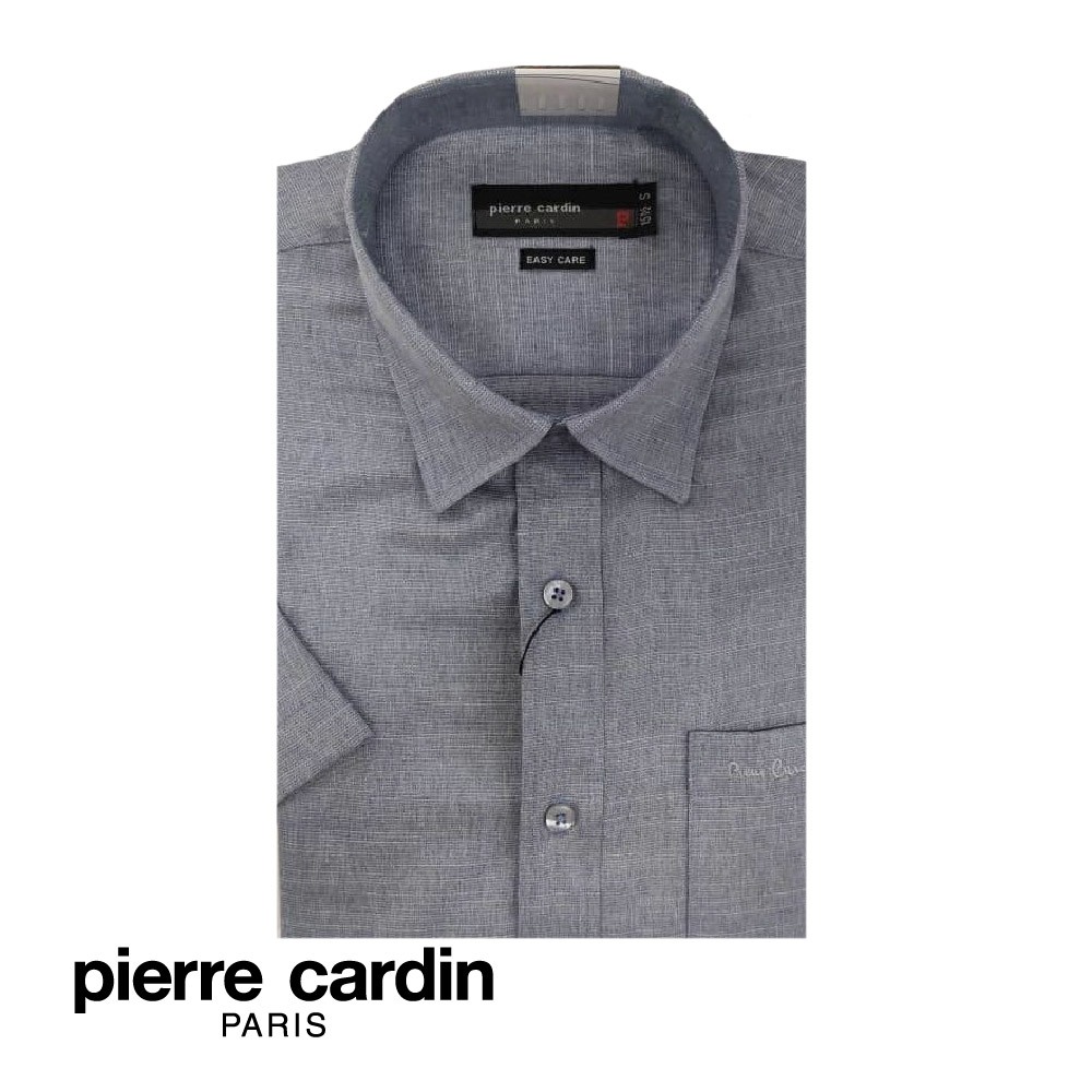 Pierre Cardin เสื้อเชิ้ตแขนสั้นธรรมดามีกระเป๋า (Regular Fit) - สีเทาอ่อน (W6105B-11926)