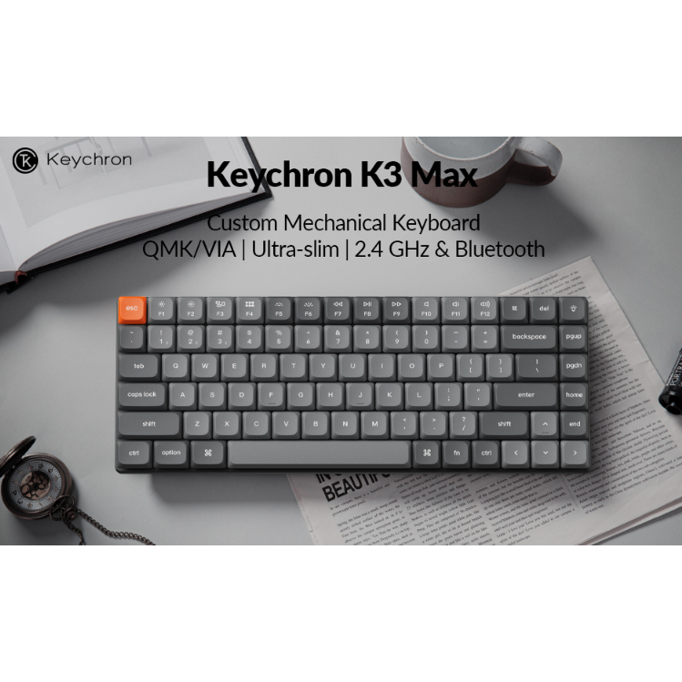 Keychron K3 Max 75% Low Profile RGB Backlight Hot-Swappable คีย์บอร์ดไร้สายแบบกําหนดเอง