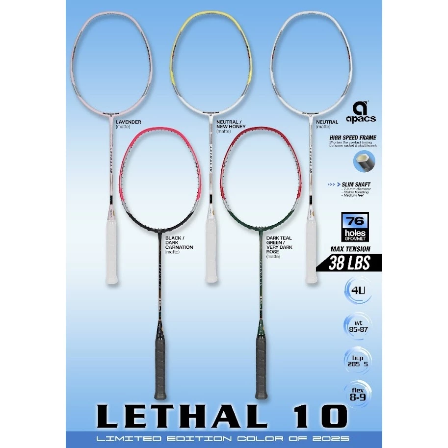 ไม้แบดมินตัน APACS LATHAL 10 ( สีรุ่นลิมิเต็ดสําหรับปี 2025 )