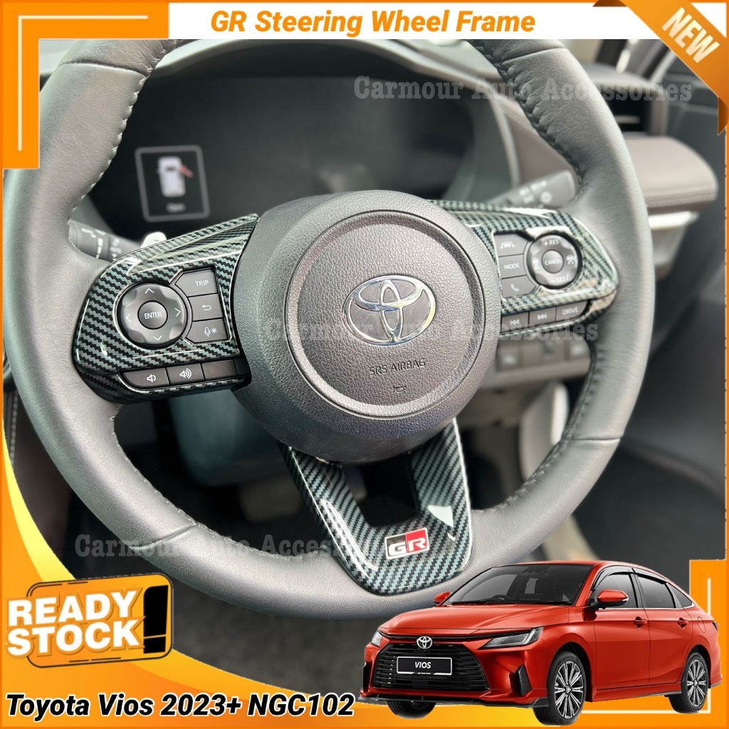 Toyota Vios NGC102/AC100 Toyota Vios 2023+ GR ฝาครอบพวงมาลัยแบบพวงมาลัย GR Type