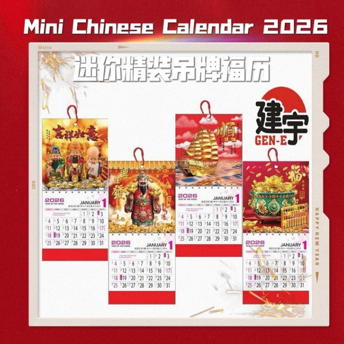 (ซื้อ 5 ฟรี 1) 2026 MINI CALENDAR/2026 KALENDAR MINI CINA -2026 ดาราหรูหรา