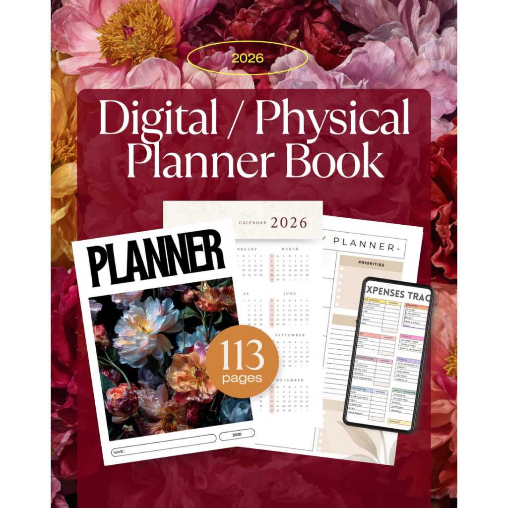 2026 Premium Planner Digital Weekly Planner Vision Board Expense & Saving Unisex