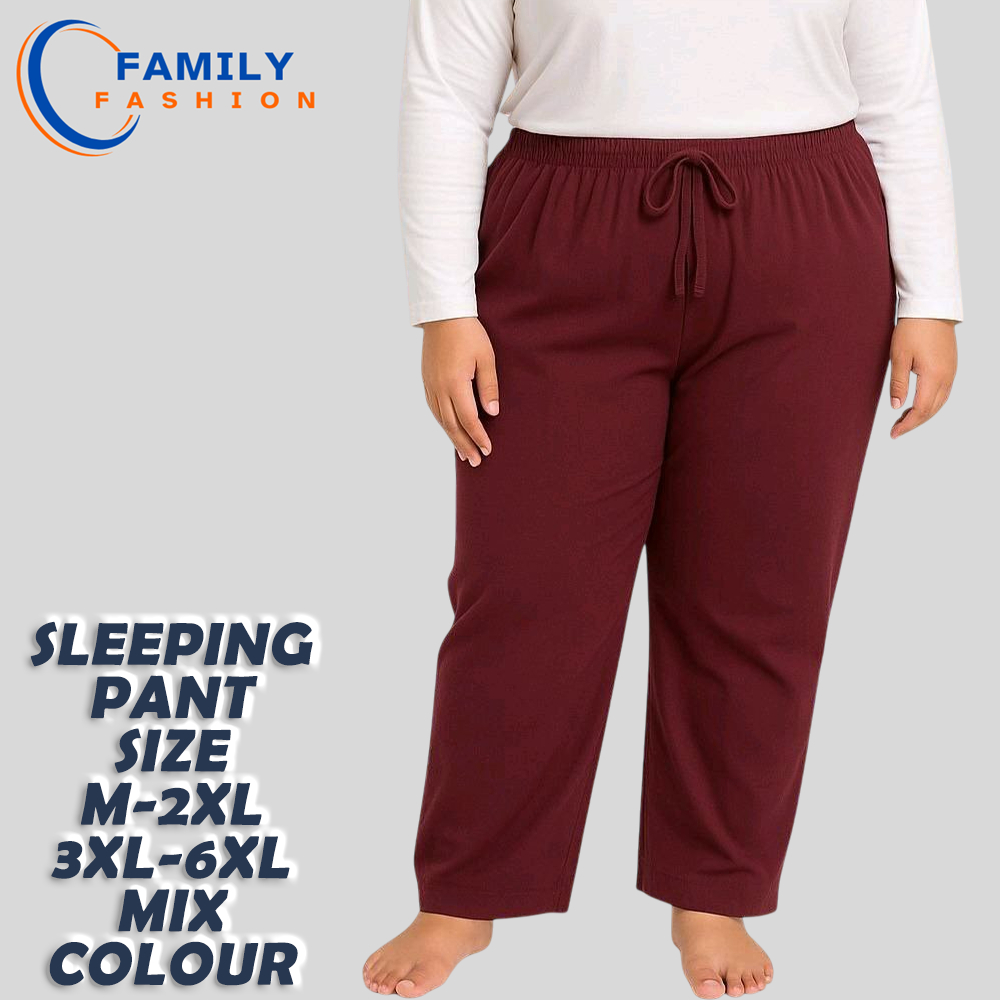 SLEEPING PANT/ SELUAR TIDUR PLAIN/STRIP/PRINTED COTTON 100% (SIZE M TO 6XL)/ 睡裤